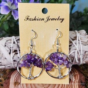 Amethyst Tree of Life Earrings #1